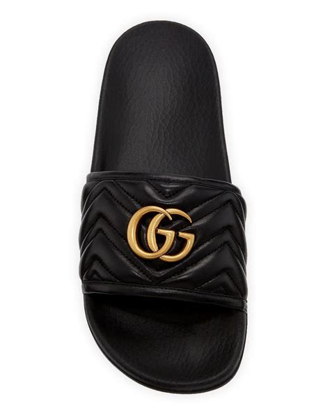 pursuit slide gucci nero|Gucci ladies slides.